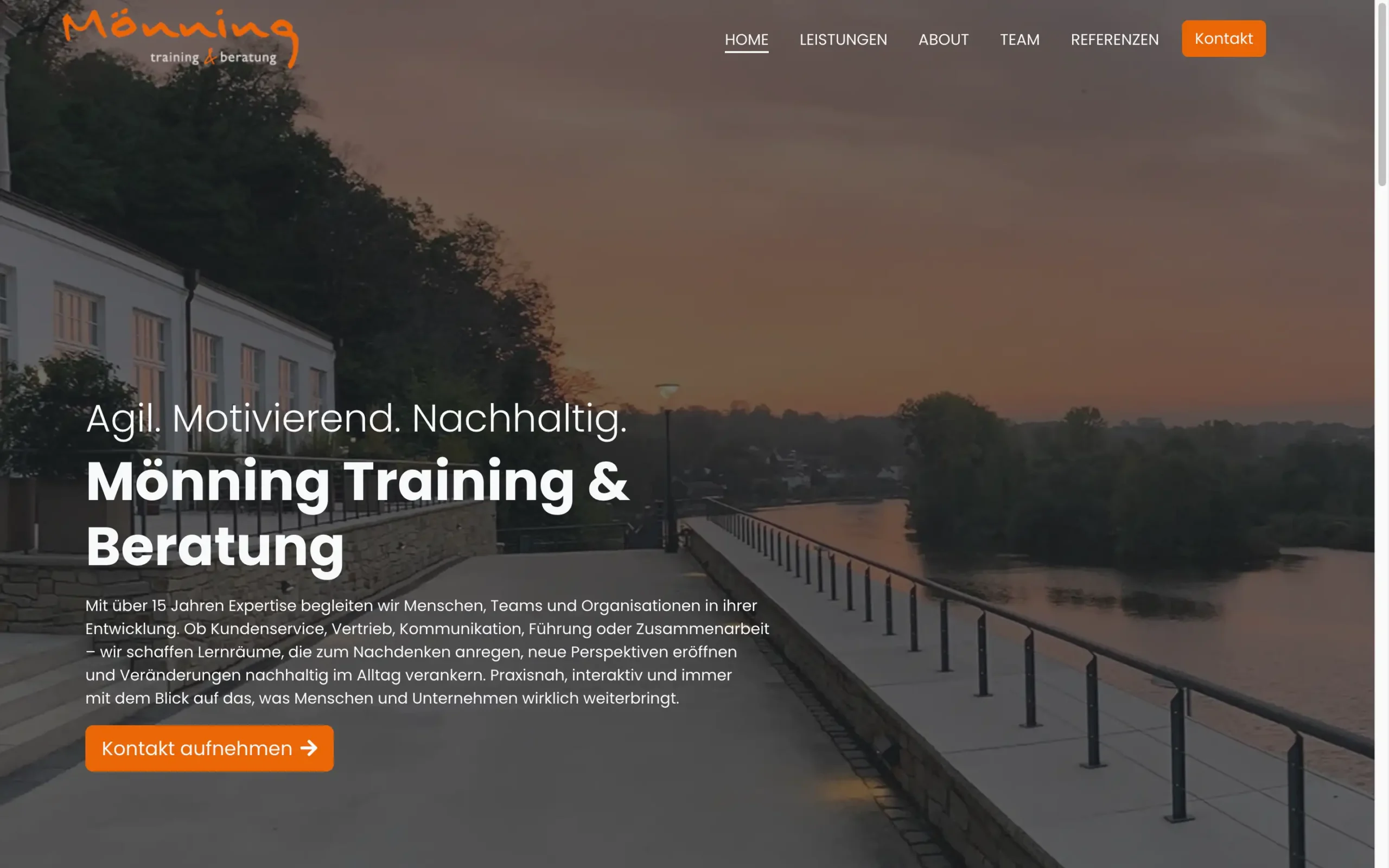 Website von Mönning Training & Beratung, Desktop-Ansicht